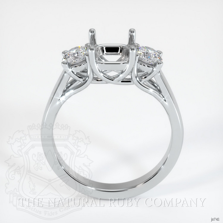 10K White Gold Three Stone Ring Setting