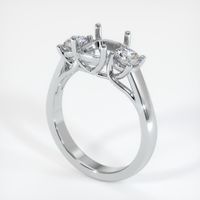 14K White Gold Three Stone Ring Setting Video