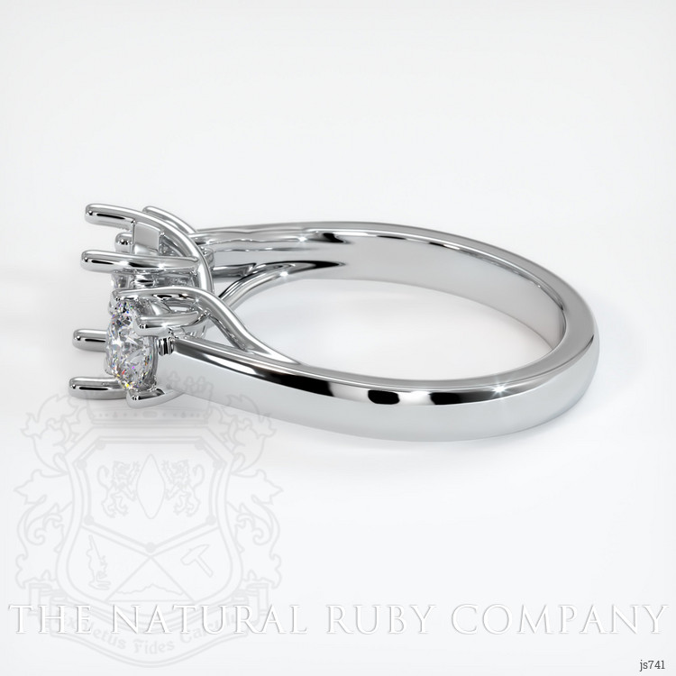 14K White Gold Three Stone Ring Setting