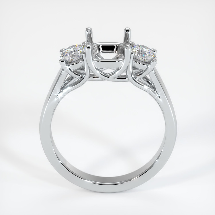 14K White Gold Three Stone Ring Setting
