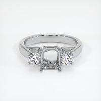18K White Gold Three Stone Ring Setting Image
