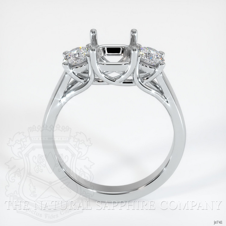 18K White Gold Three Stone Ring Setting