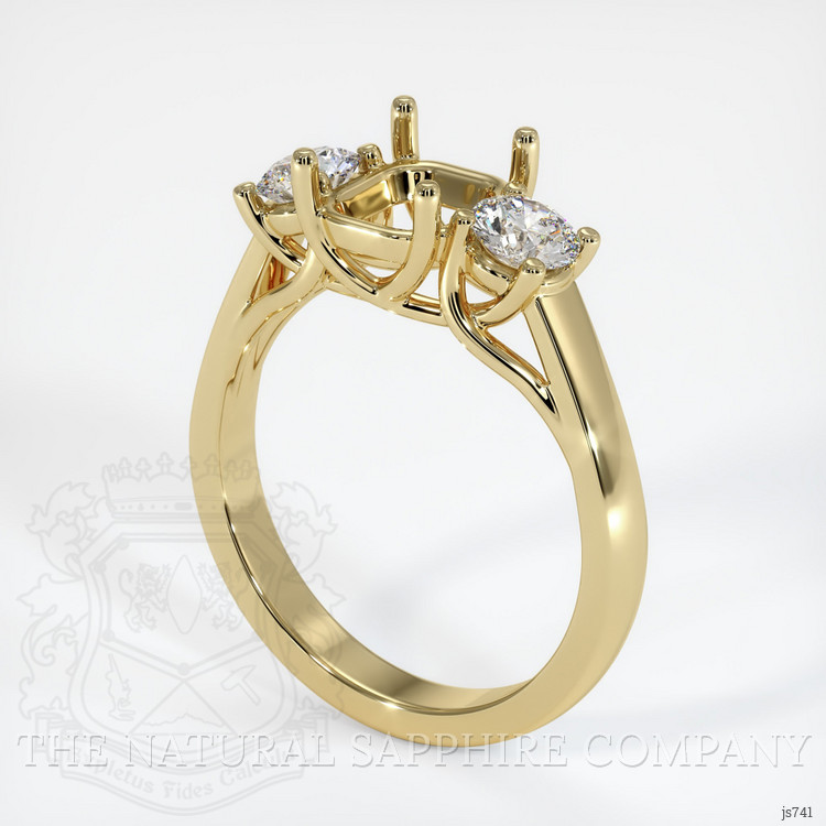 10K Yellow Gold Three Stone Ring Setting
