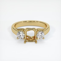10K Yellow Gold Three Stone Ring Setting Image