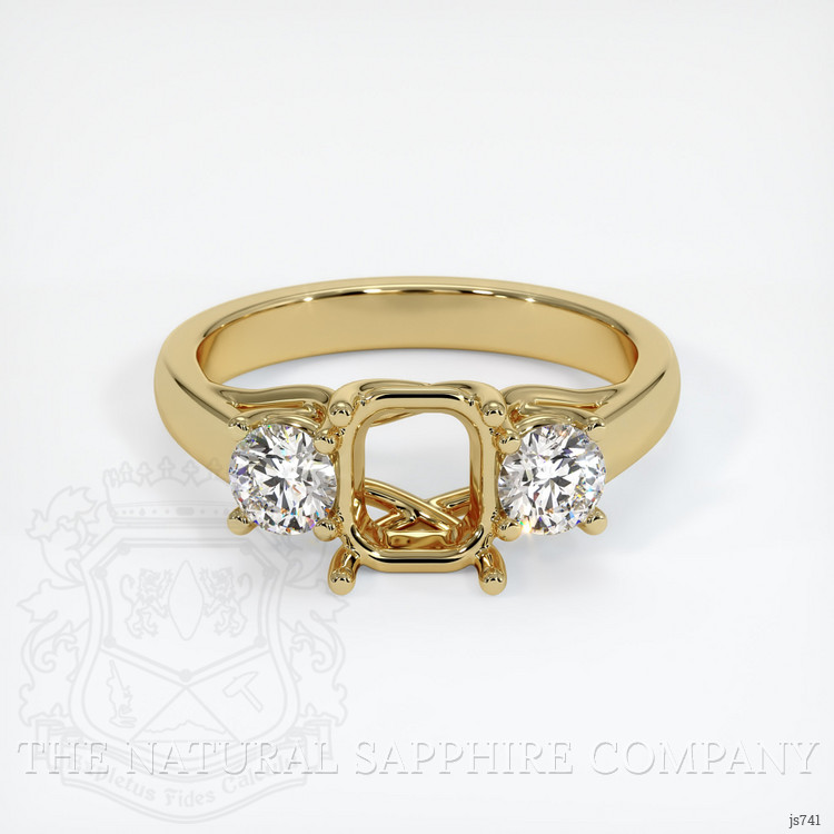 10K Yellow Gold Three Stone Ring Setting