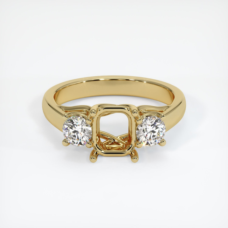 10K Yellow Gold Three Stone Ring Setting