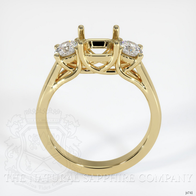 10K Yellow Gold Three Stone Ring Setting