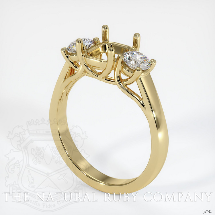 14K Yellow Gold Three Stone Ring Setting