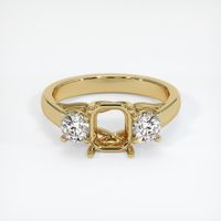 14K Yellow Gold Three Stone Ring Setting Image