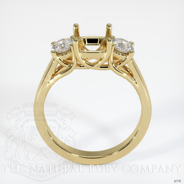 14K Yellow Gold Three Stone Ring Setting