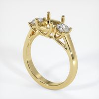 18K Yellow Gold Three Stone Ring Setting Video