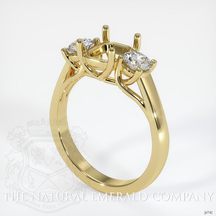 18K Yellow Gold Three Stone Ring Setting