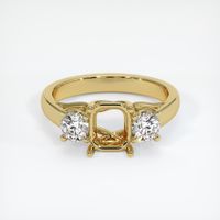 18K Yellow Gold Three Stone Ring Setting Image