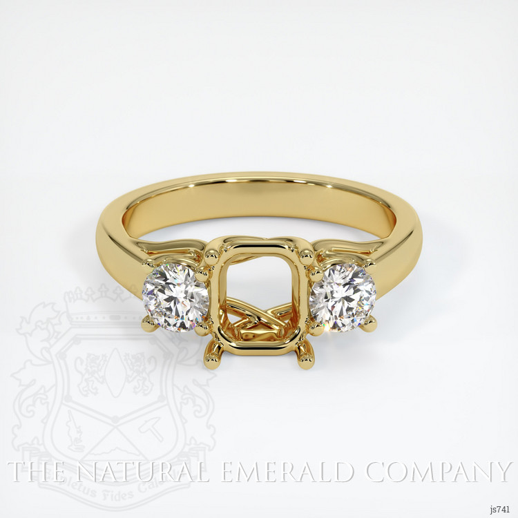 18K Yellow Gold Three Stone Ring Setting