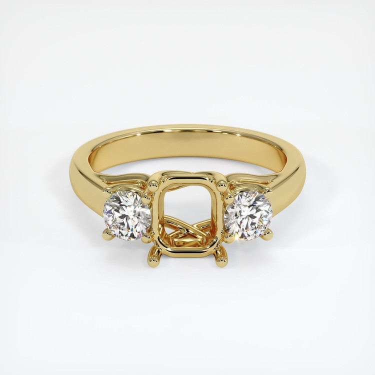 18K Yellow Gold Three Stone Ring Setting