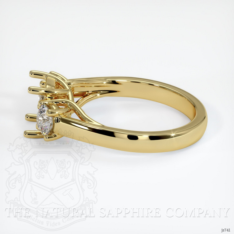 18K Yellow Gold Three Stone Ring Setting