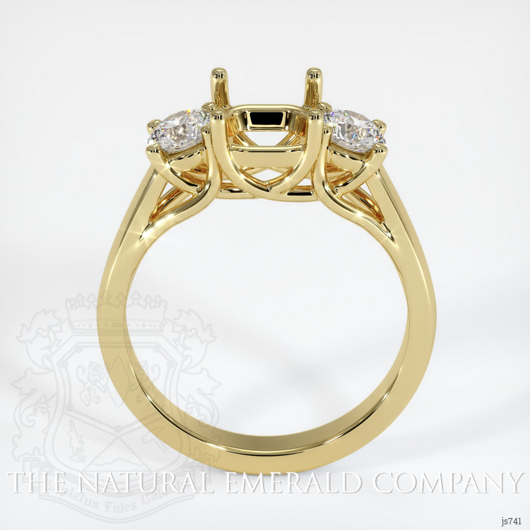18K Yellow Gold Three Stone Ring Setting