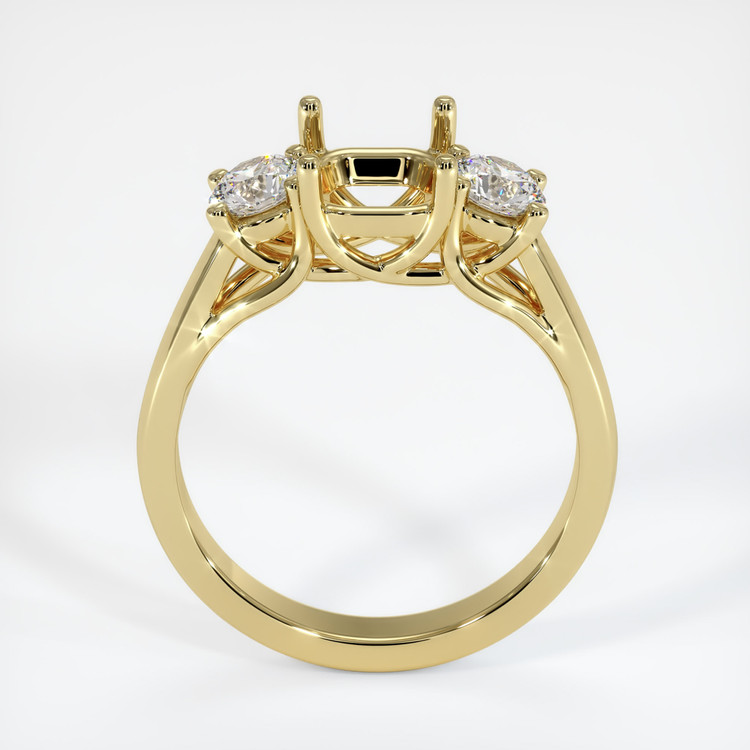 18K Yellow Gold Three Stone Ring Setting