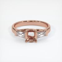 14K Rose Gold Three Stone Ring Setting Image