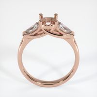 14K Rose Gold Three Stone Ring Setting Image