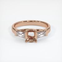 18K Rose Gold Three Stone Ring Setting Image
