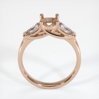 18K Rose Gold Three Stone Ring Setting Image
