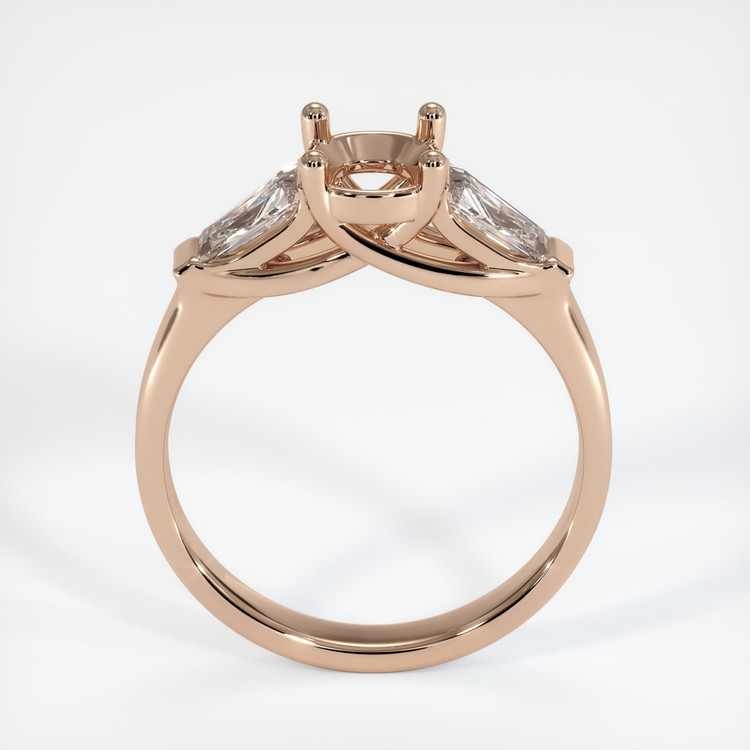18K Rose Gold Three Stone Ring Setting