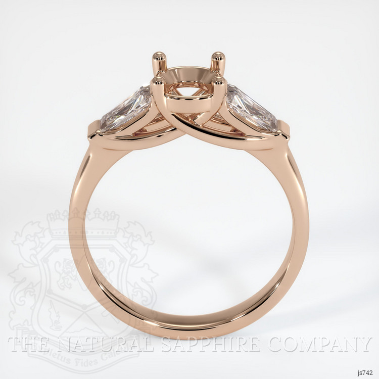 18K Rose Gold Three Stone Ring Setting