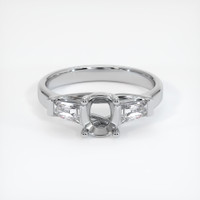 10K White Gold Three Stone Ring Setting Image