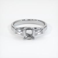 14K White Gold Three Stone Ring Setting Image