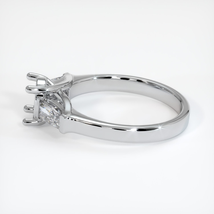 14K White Gold Three Stone Ring Setting