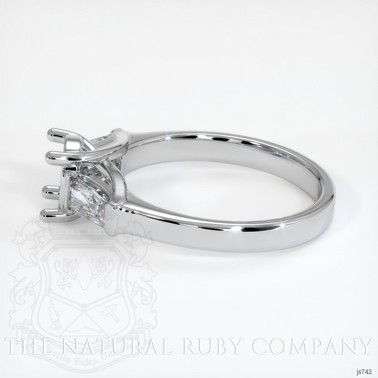 14K White Gold Three Stone Ring Setting