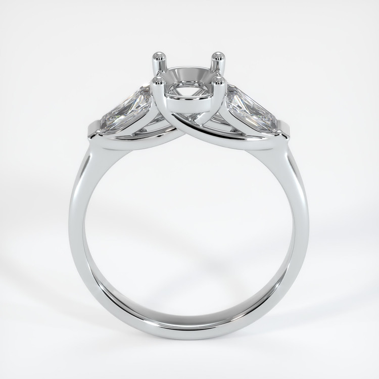 14K White Gold Three Stone Ring Setting