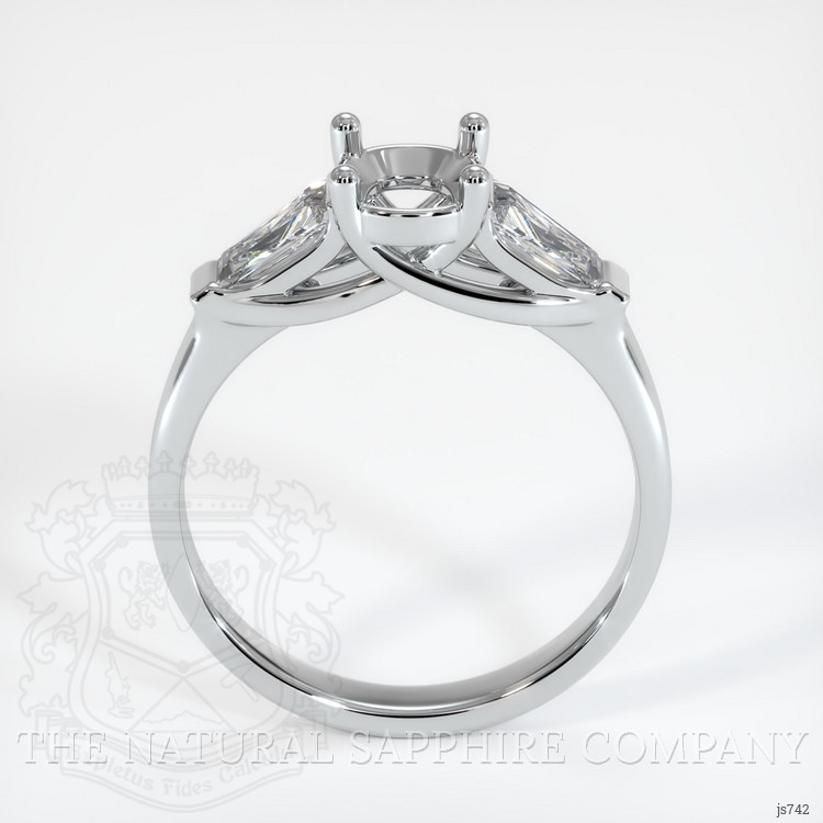 14K White Gold Three Stone Ring Setting