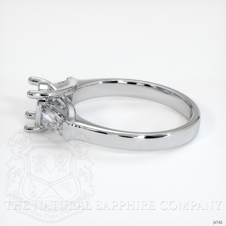 18K White Gold Three Stone Ring Setting