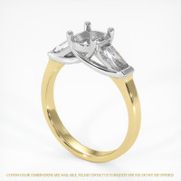 14K White & Yellow Three Stone Ring Setting Video