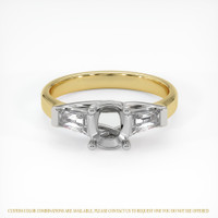 14K White & Yellow Three Stone Ring Setting Image