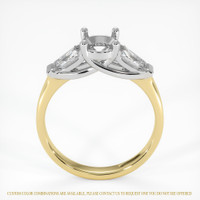 14K White & Yellow Three Stone Ring Setting Image