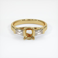 10K Yellow Gold Three Stone Ring Setting Image