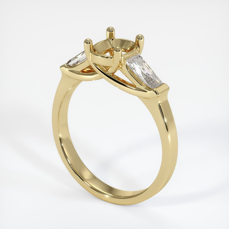 14K Yellow Gold Three Stone Ring Setting