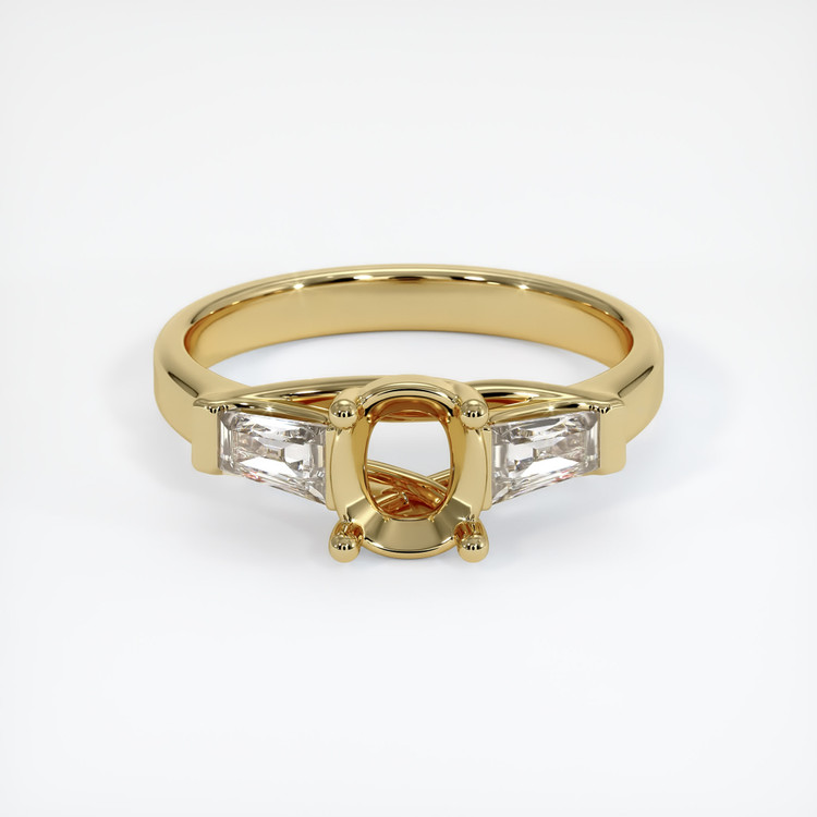14K Yellow Gold Three Stone Ring Setting