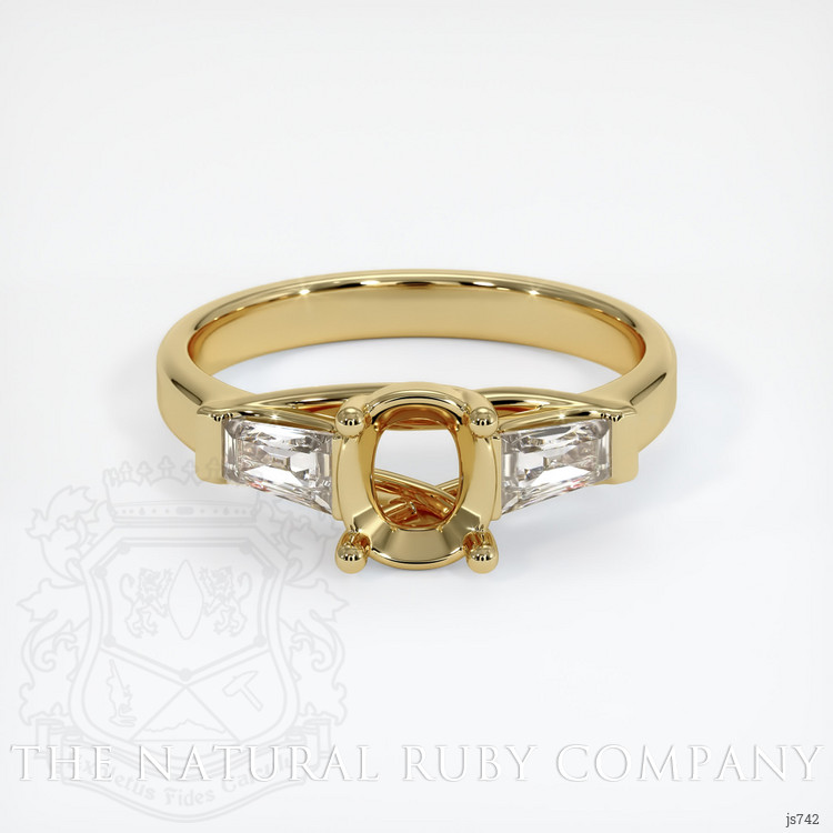 14K Yellow Gold Three Stone Ring Setting