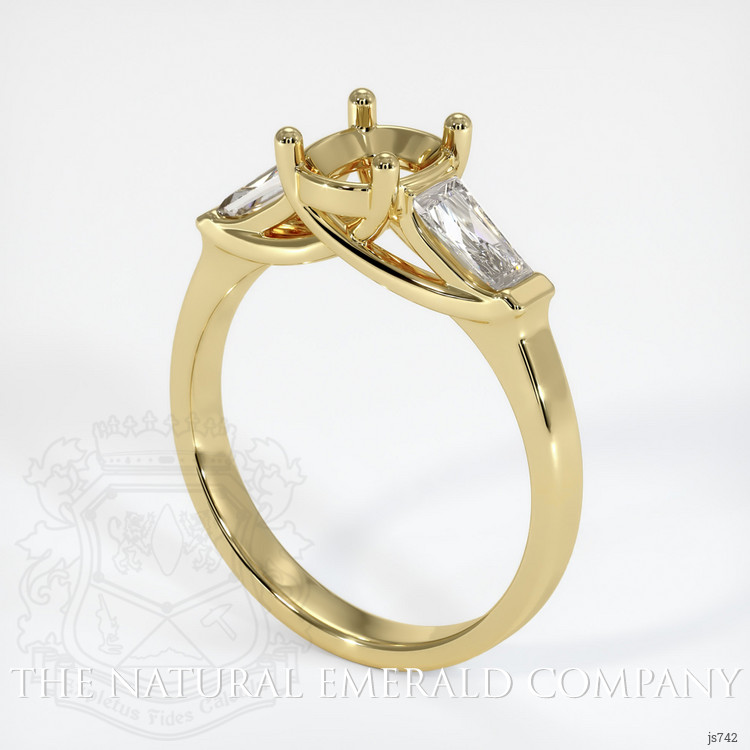 18K Yellow Gold Three Stone Ring Setting