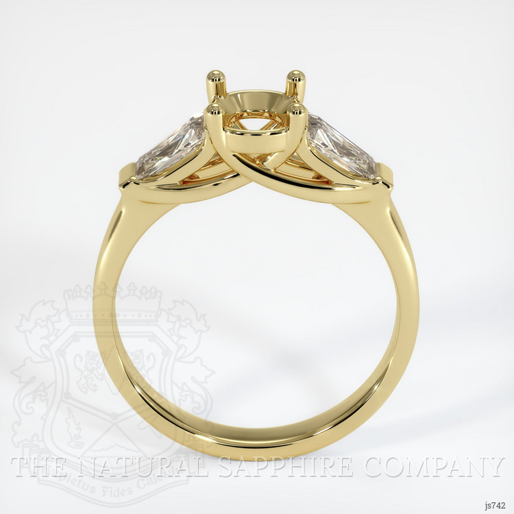 18K Yellow Gold Three Stone Ring Setting