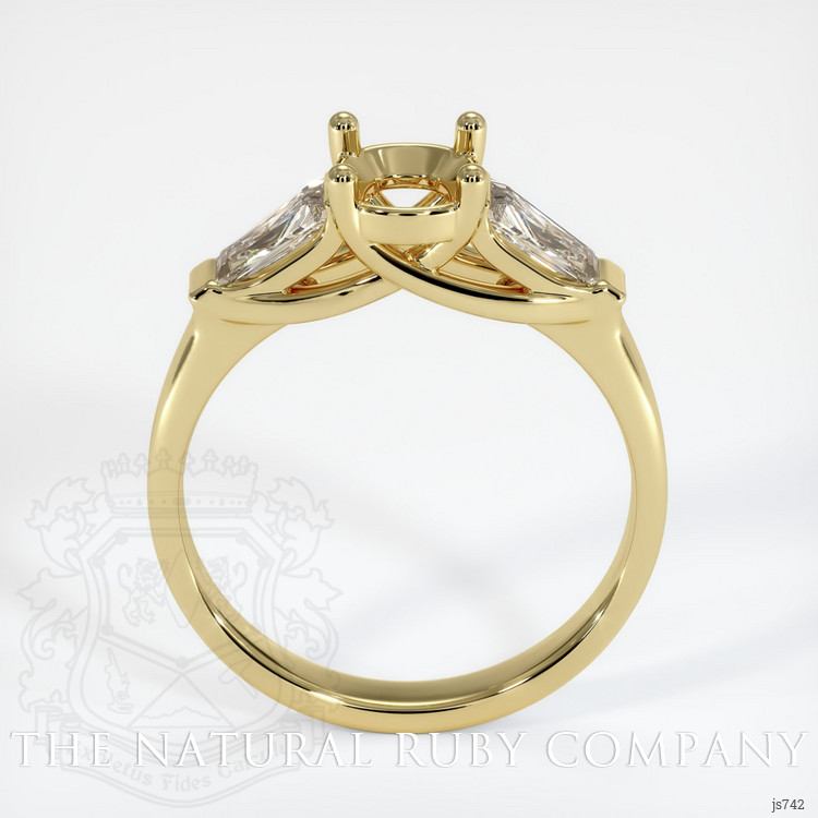 18K Yellow Gold Three Stone Ring Setting