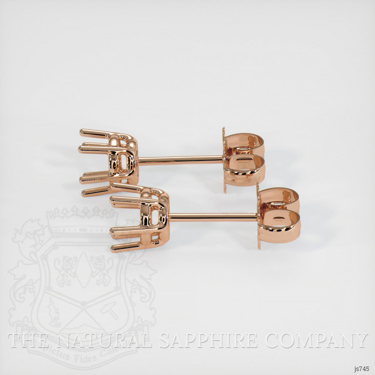 14K Rose Gold Studs Earring Setting