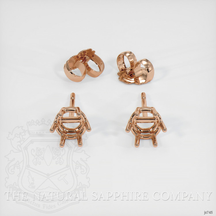 14K Rose Gold Studs Earring Setting