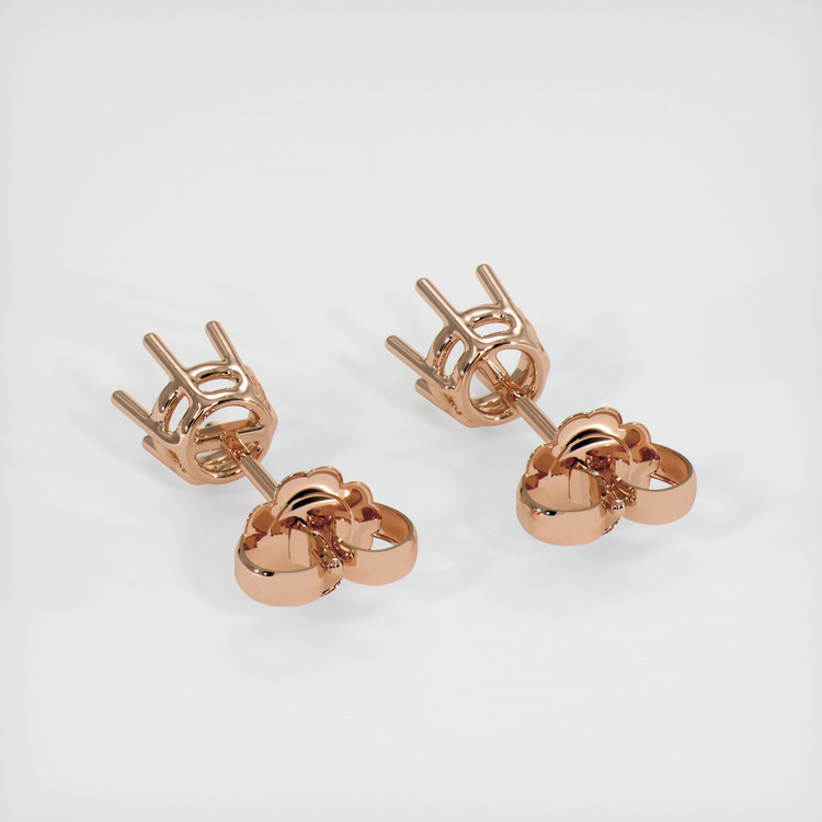 14K Rose Gold Studs Earring Setting