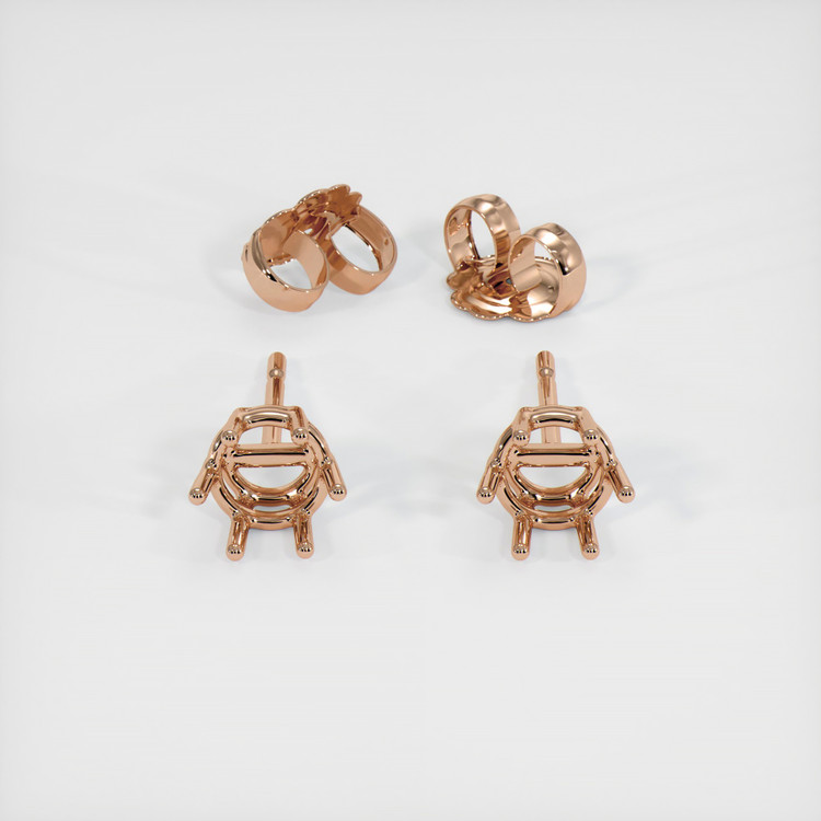 18K Rose Gold Studs Earring Setting
