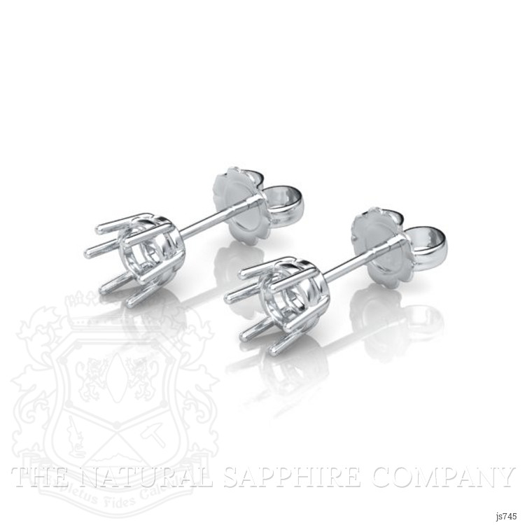 14K White Gold Studs Earring Setting